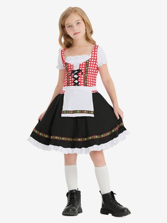 レッド 子供用ハロウィンコスチューム ピンクハロウィンセット 子供用ポリエステルドレス