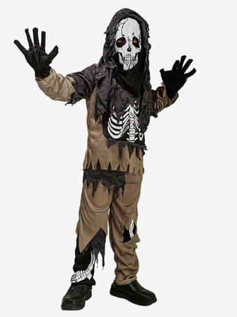 ハロウィン 子供用ハロウィンコスチューム コーヒーブラウン ハロウィンセット 子供用ポリエステルパンツトップ