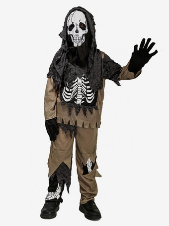 ハロウィン 子供用ハロウィンコスチューム コーヒーブラウン ハロウィンセット 子供用ポリエステルパンツトップ