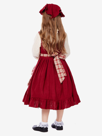 ハロウィン 子供用ハロウィンコスチューム レッドハロウィンセット 子供用ポリエステルドレス 帽子