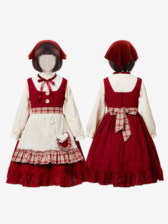 ハロウィン 子供用ハロウィンコスチューム レッドハロウィンセット 子供用ポリエステルドレス 帽子