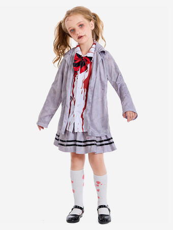 グレイハロウィン 子供用ハロウィンコスチューム グレーハロウィンセット 子供用ポリエステルクラバットスカート