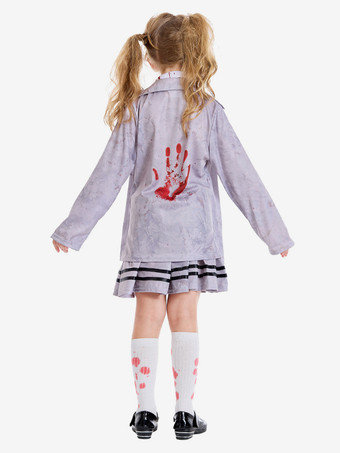 ハロウィン 子供用ハロウィンコスチューム グレーハロウィンセット 子供用ポリエステルクラバットスカート