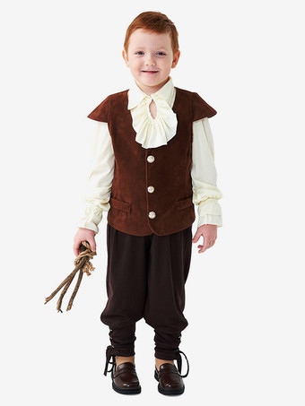ブラウン ハロウィン 子供用ハロウィンコスチューム コーヒーブラウン ハロウィンポリエステルセット 子供用シャツ パンツ