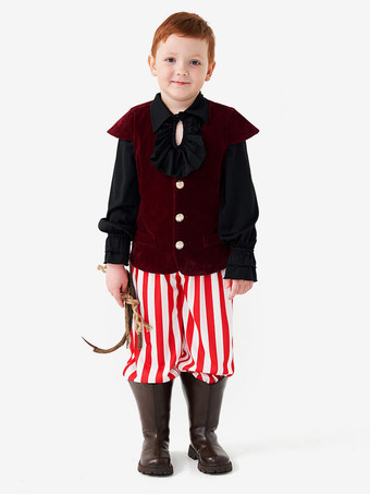 ワインレッド ハロウィン 子供用ハロウィンコスチューム コーヒーブラウン ハロウィンポリエステルセット 子供用シャツ パンツ