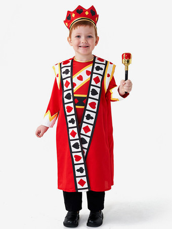 子供用ハロウィンコスチューム レッド ハロウィン ポリエステルセット 子供用帽子トップ