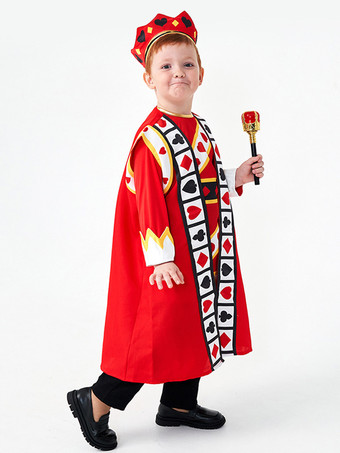 子供用ハロウィンコスチューム レッド ハロウィン ポリエステルセット 子供用帽子トップ