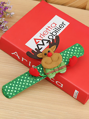 グリーン スラップブレスレット スラップバンド 子供用 クリスマスおもちゃ トナカイライト