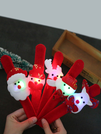 レッド スラップブレスレット スラップバンド 子供用 クリスマスおもちゃ ライト