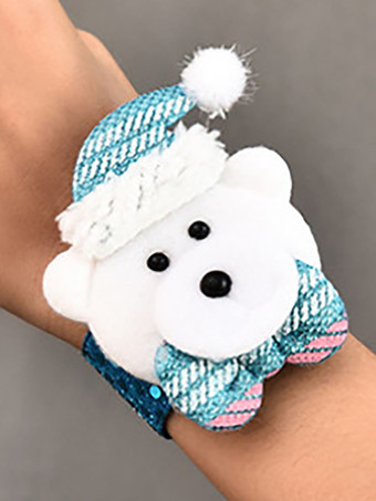 ライトスカイブルースラップブレスレット スラップバンド 子供用サンタおもちゃ