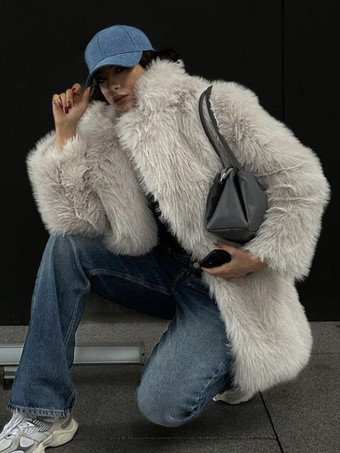 フェイクファーコート オーバーサイズ ターンダウンカラー カジュアル 冬 ロングジャケット レディース 2025