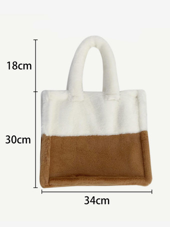 レディースバッグ ローズフェイクファースクエアツートン