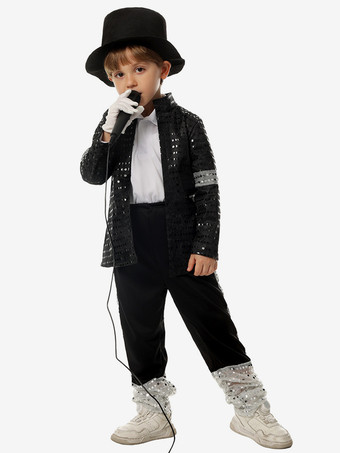 ブラック 子供用ハロウィンコスチューム ブラックハロウィンセット 子供用ポリエステルオーバーコートパンツ