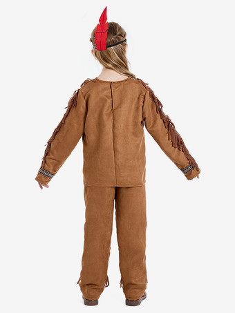子供用ハロウィンコスチューム コーヒーブラウン ハロウィンセット 子供用ポリエステル帽子 パンツ