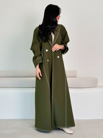 ハンターグリーン トレンチコート レディース 実用的なボタン ターンダウンカラー 長袖 ポリエステル フロントボタン