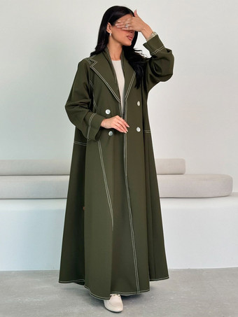 トレンチコート レディース 実用的なボタン ターンダウンカラー 長袖 ポリエステル フロントボタン