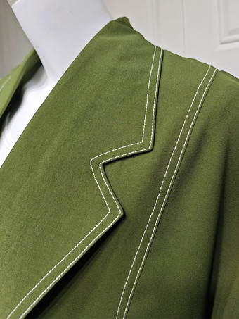 トレンチコート レディース 実用的なボタン ターンダウンカラー 長袖 ポリエステル フロントボタン