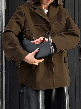 レディースブレザー モダンスエード ターンダウンカラー 長袖