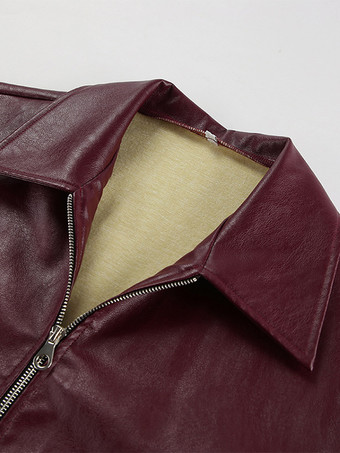 レディースジャケット ターンダウンカラー PUレザー