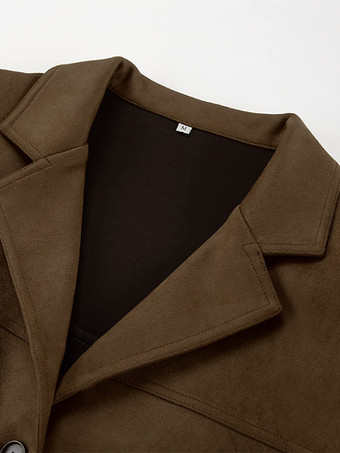 レディースブレザー モダンスエード ターンダウンカラー 長袖