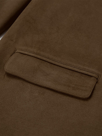 レディースブレザー モダンスエード ターンダウンカラー 長袖