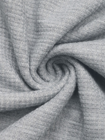 女性用パーカー グレー 長袖 ボタン ポリエステル フード付き スウェットシャツ