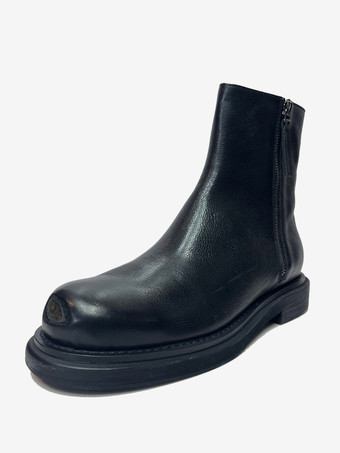 ブラック メンズブーツ チェルシーブーツ ブラック 牛革 ラウンドトゥ