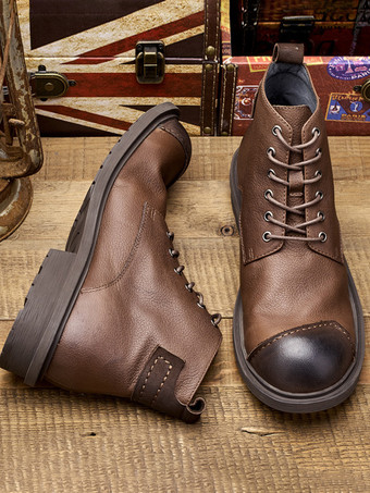 靴 メンズシューズ ワークブーツ メンズブーツ 牛革 シック ブラック