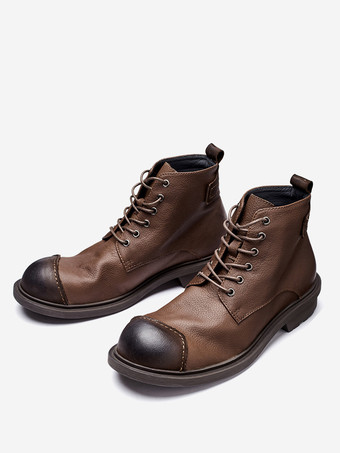 ブラウン 靴 メンズシューズ ワークブーツ メンズブーツ 牛革 シック ブラック