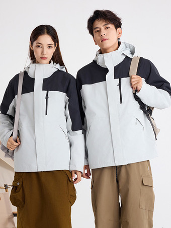 ライトグレーメンズ ジャケット パーカー ジップ 暖かい オレンジ スポーツ カジュアル コート