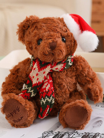 ブラウン テディベア人形 小さなクリスマスプレゼント