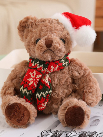 グリーン テディベア人形 小さなクリスマスプレゼント
