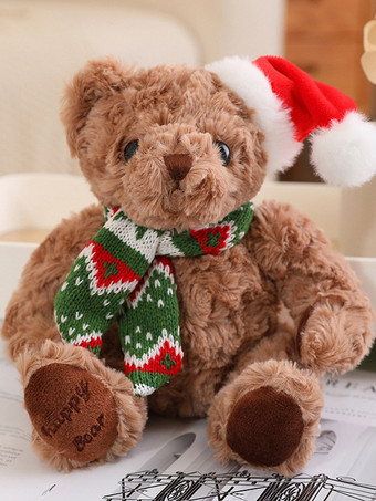 ライトブラウンテディベア人形 小さなクリスマスプレゼント