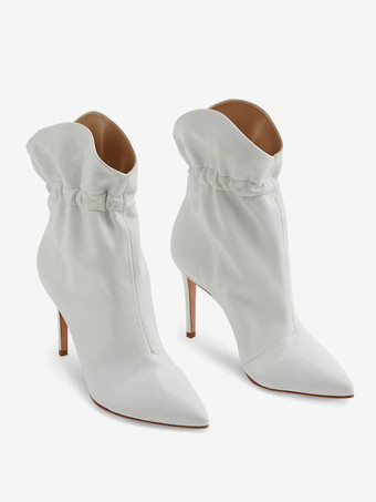 レディース アンクルブーツ ブラック ポインテッドトゥデザイン ハイヒール ブーティ