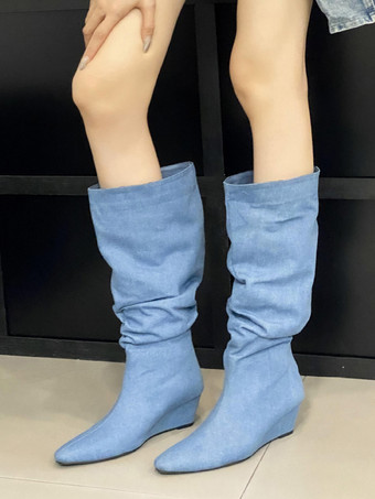 IndacoStivali alti fino al ginocchio Stivali con zeppa da donna