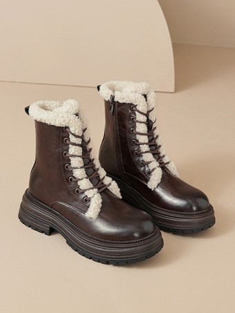 レディース アンクルブーツ ブラック ラウンドトゥ レースアップ コンバットブーツ