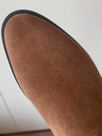 レディース スエード アンクルブーツ ラウンドトゥ バックルディテール フラットブーティ