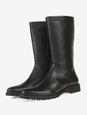 メンズ 乗馬用ニーハイブーツ カジュアルブーツ 本革 サイドジッパー ナイトブーツ