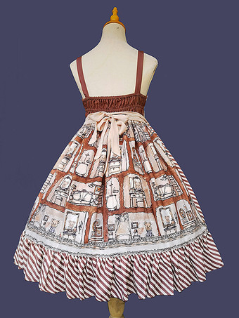 スイートロリータドレス ポリエステル ノースリーブ カスケードフリル おとぎ話のロリータドレス