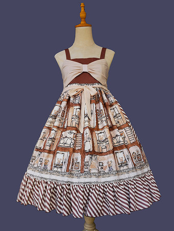 スイートロリータドレス ポリエステル ノースリーブ カスケードフリル おとぎ話のロリータドレス