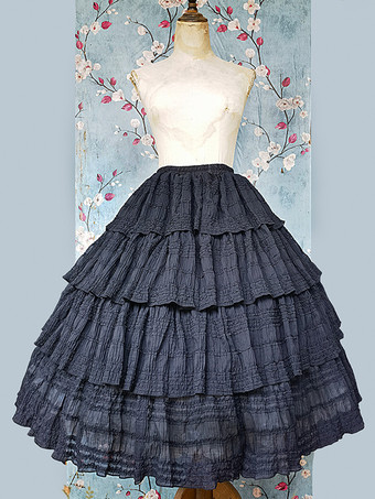 Jupes Lolita plissées noires Infanta Lolita SK