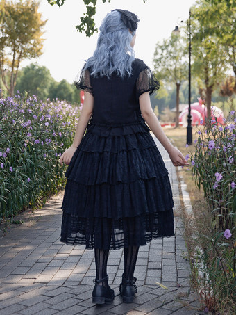 インファンタ ロリータ SK プリーツ ブラック ロリータ スカート