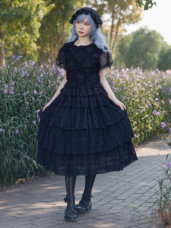 インファンタ ロリータ SK プリーツ ブラック ロリータ スカート