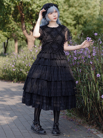 インファンタ ロリータ SK プリーツ ブラック ロリータ スカート