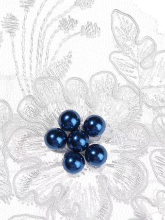 花嫁パーティー用ウェディングガーター ブルーフローラルレース太ももガーター ブライダルアクセサリー