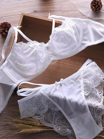ホワイト 室内用 レース ランジェリー ブラのみ