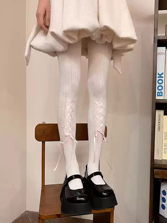 RoseChaussettes gothiques Lolita rose à lacets accessoire en polyester accessoires Lolita