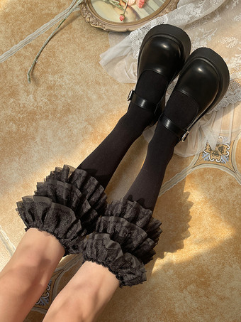 ブラック スイートロリータストッキングホワイトアクセサリーポリエステルロリータアクセサリー