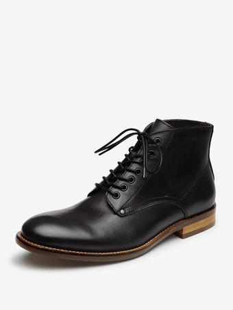 ブラック メンズシューズ ワークブーツ 牛革 クラシック ブラック マティン ショート アンクルブーツ