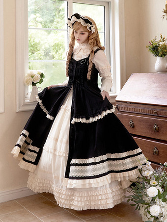 スイートロリータドレス ポリエステル ノースリーブ スイートジャンパー ロリータドレス